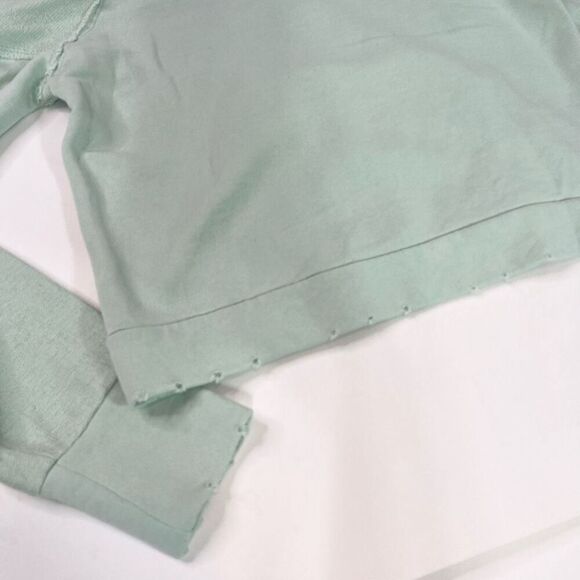 LoveShackFancy Sweatshirt Womens Small Light Green Long Sleeve Pullover Hooded - Picture 9 of 12